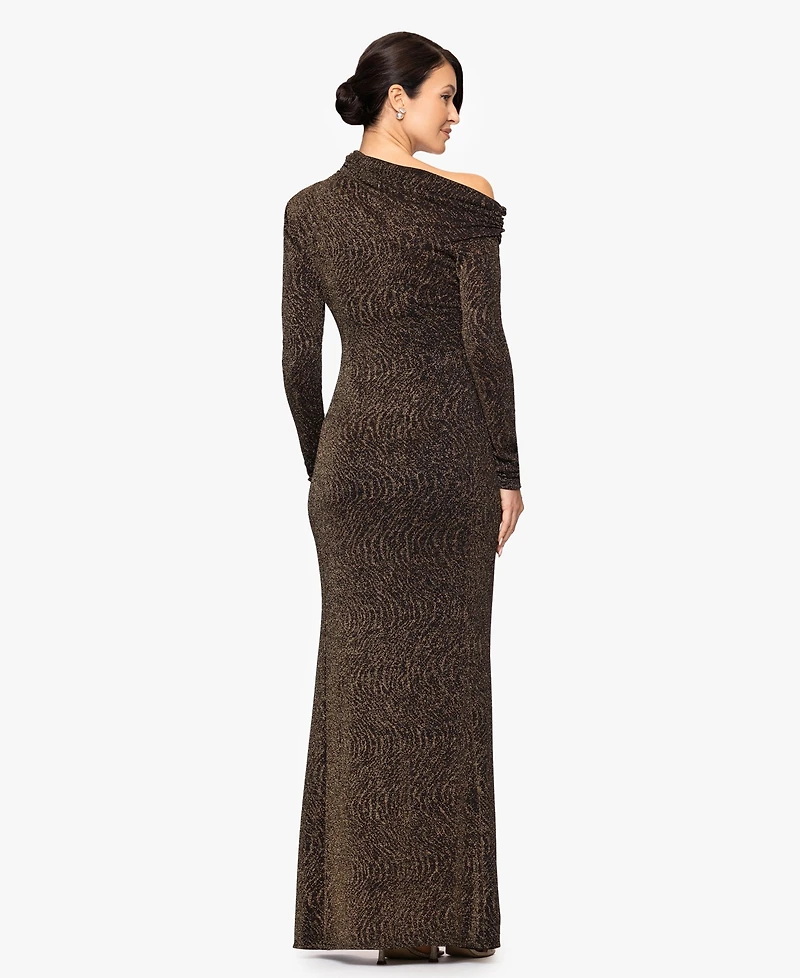 Betsy & Adam Women's Off-The-Shoulder Long-Sleeve Dress