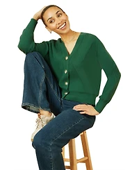 Yumi Women's Knitted Stitch Detail Cardigan