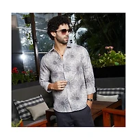 Campus Sutra Men's Coin Grey Gloomy Daisy Shirt