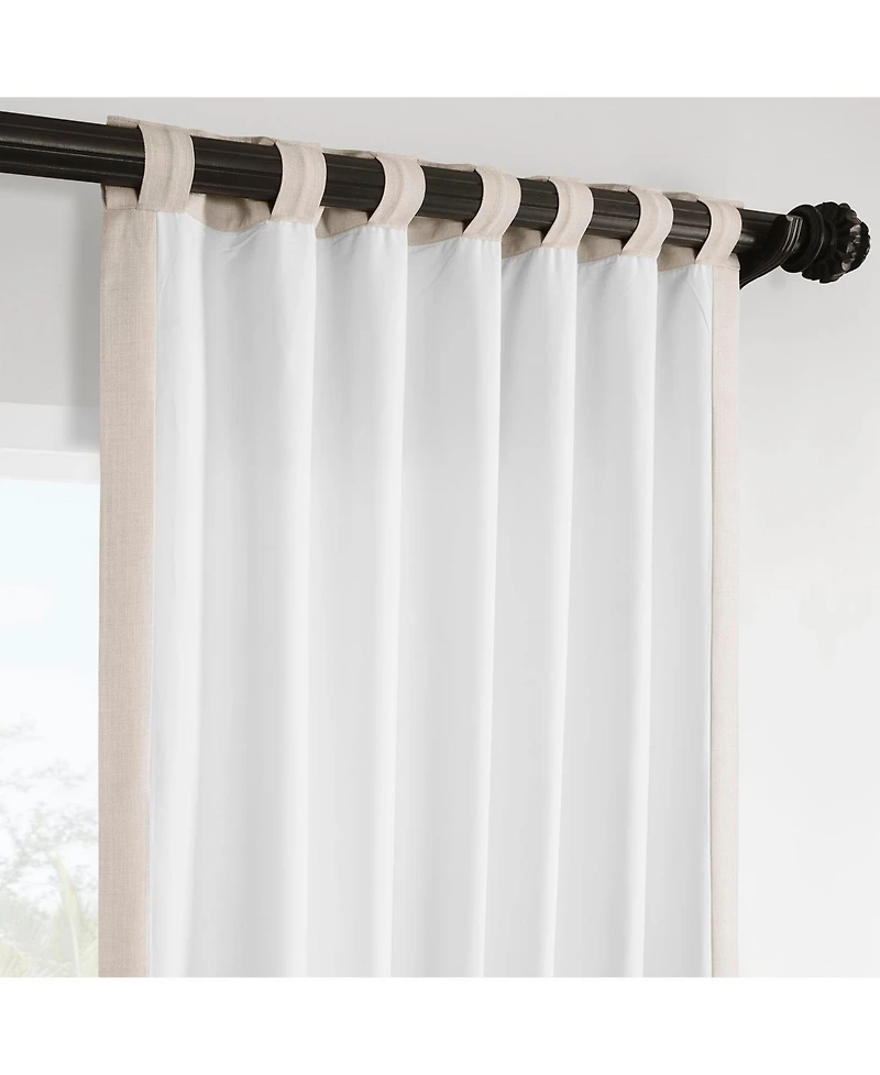 Half Price Drapes Parchment Cream Italian Faux Linen Room Darkening Curtain