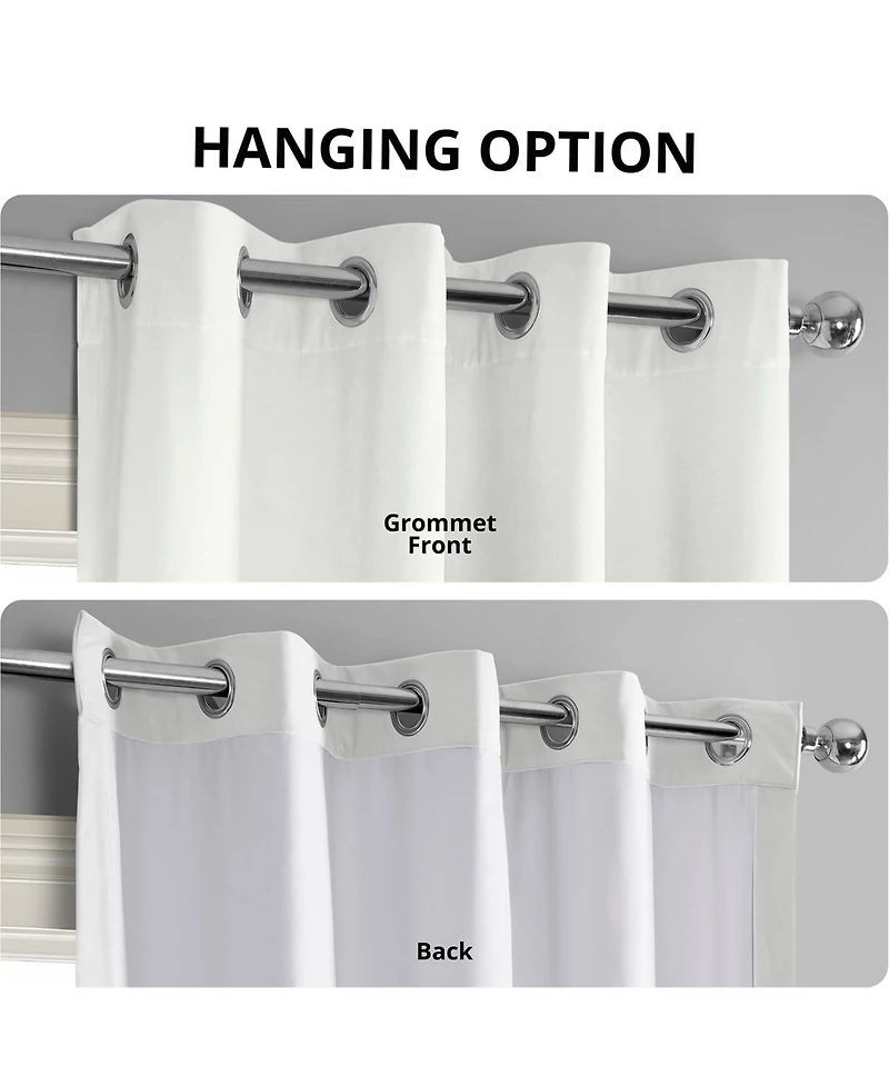 Half Price Drapes Primary White Grommet Signature Velvet Blackout Curtain