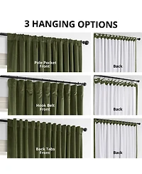 Half Price Drapes Hunter Green Signature Extra Wide Velvet Blackout Curtain