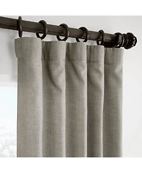 Half Price Drapes Fossil Grey Italian Faux Linen Room Darkening Curtain
