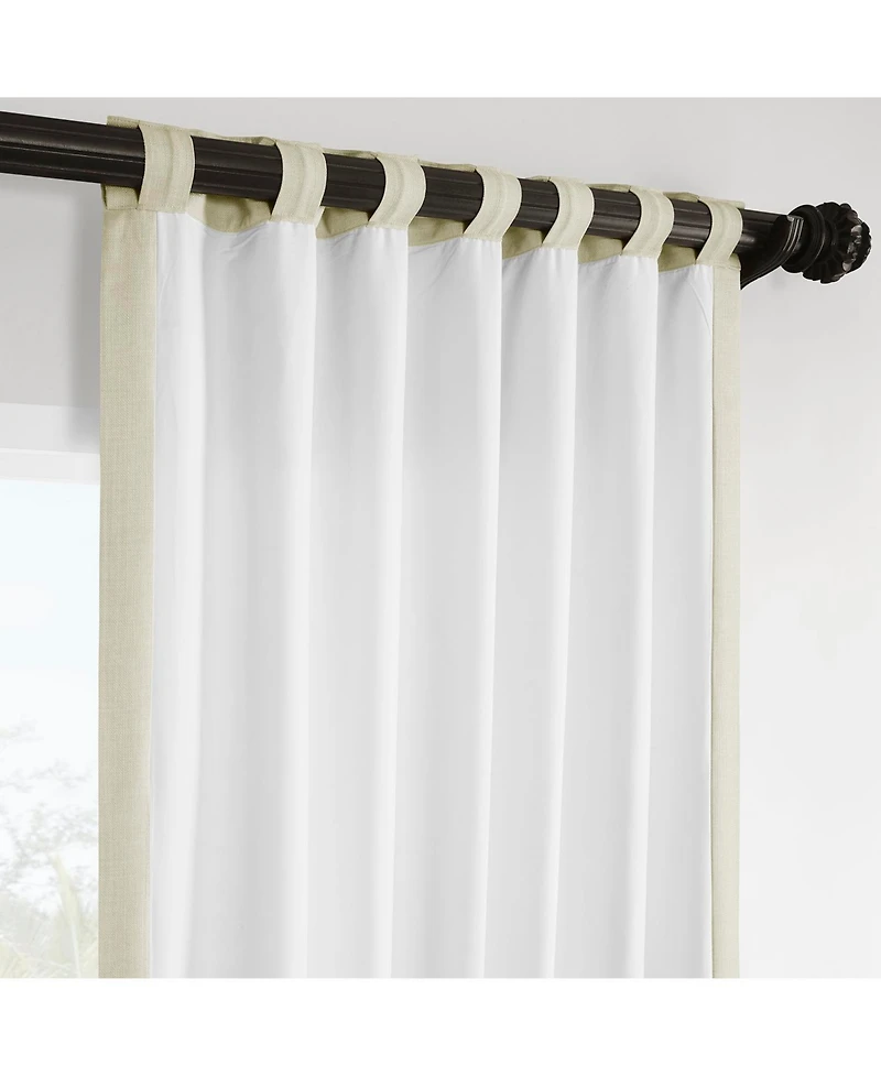 Half Price Drapes Gravity Ivory Italian Faux Linen Room Darkening Curtain