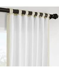 Half Price Drapes Gravity Ivory Italian Faux Linen Room Darkening Curtain