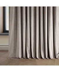 Half Price Drapes Library Taupe Extra Wide Signature Plush Velvet Hotel Blackout Curtain