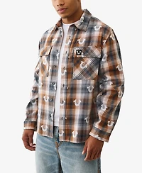 True Religion Men's Plaid Button Front Shirt