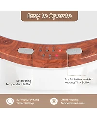 Sugift 21 Inches Teak Shower Bench with Storage Shelf