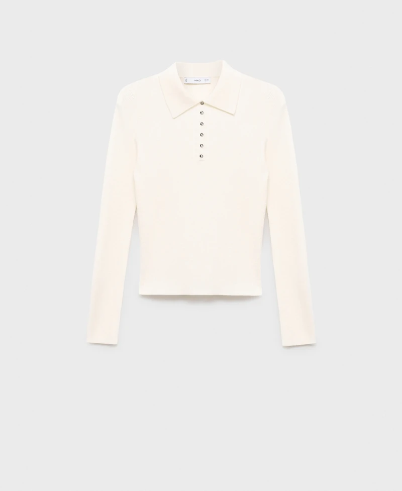 Mango Women's Polo-Neck Ribbed Sweater