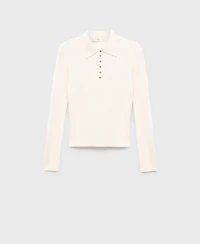 Mango Women's Polo-Neck Ribbed Sweater