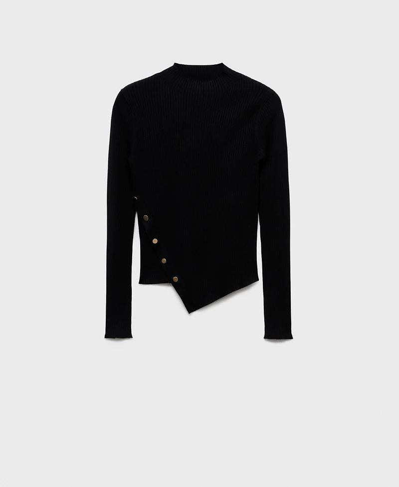 Mango Women's Buttons Asymmetrical Sweater