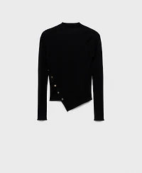 Mango Women's Buttons Asymmetrical Sweater