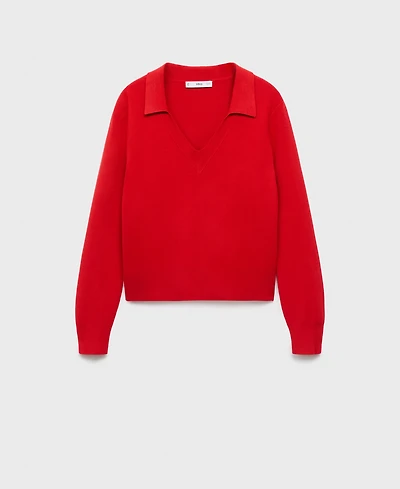 Mango Women's Fine-Knit V-Neck Sweater