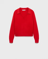 Mango Women's Fine-Knit V-Neck Sweater