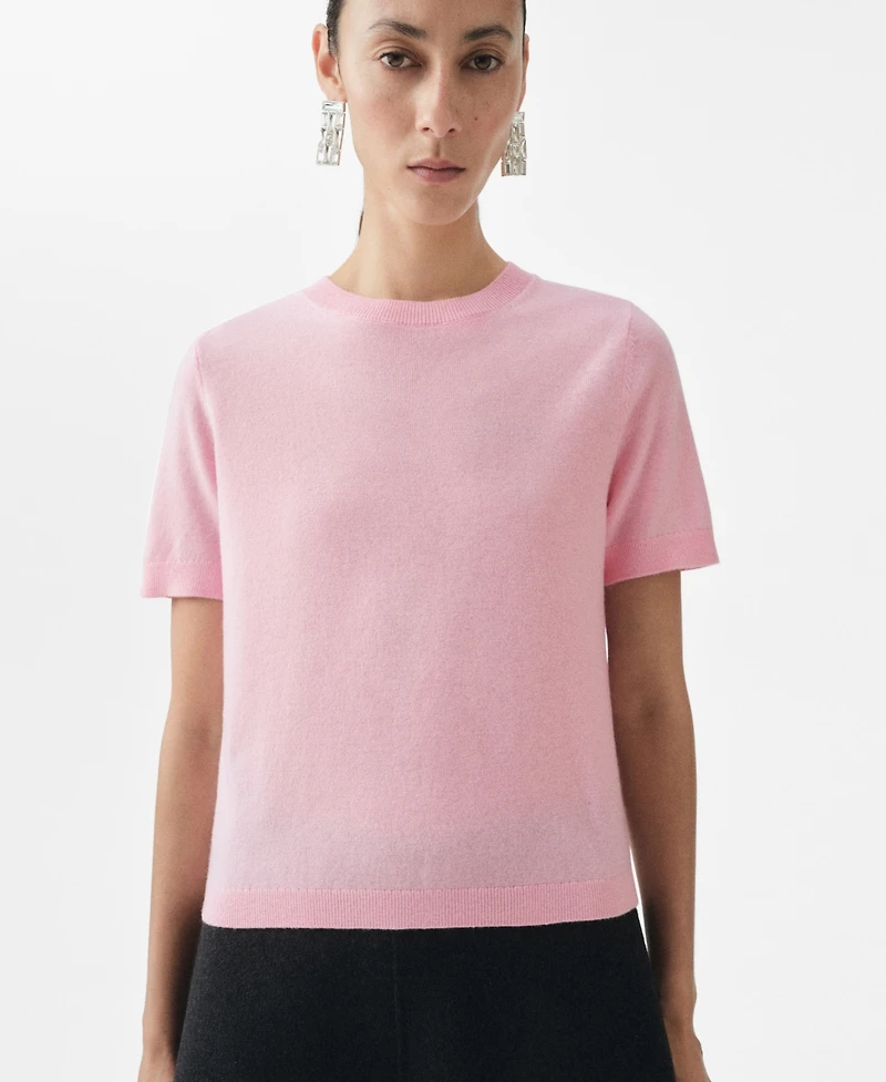 Mango Women's Short-Sleeved Wool Sweater