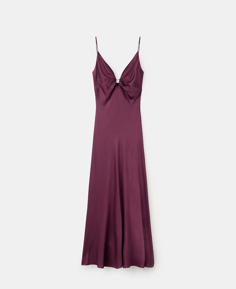 Mango Women's V-Neck Satin Dress