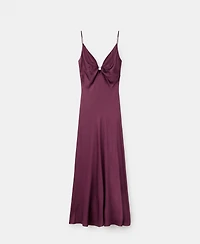 Mango Women's V-Neck Satin Dress