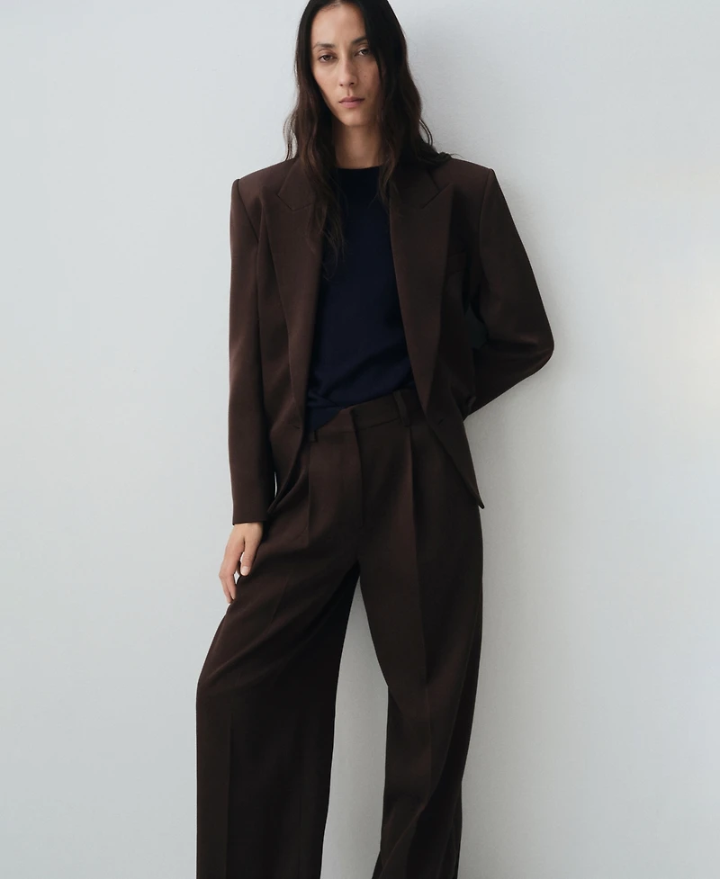 Mango Women's Pleated Straight-Leg Suit Pants