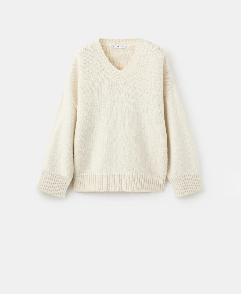 Mango Women's V-Neck Wool Sweater