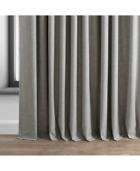Half Price Drapes Dark Greige Extra Wide Performance Linen Hotel Blackout Curtain
