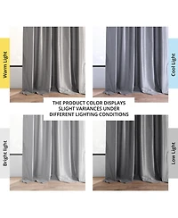 Half Price Drapes Storm Grey Vintage Textured Faux Dupioni Silk Blackout Curtain