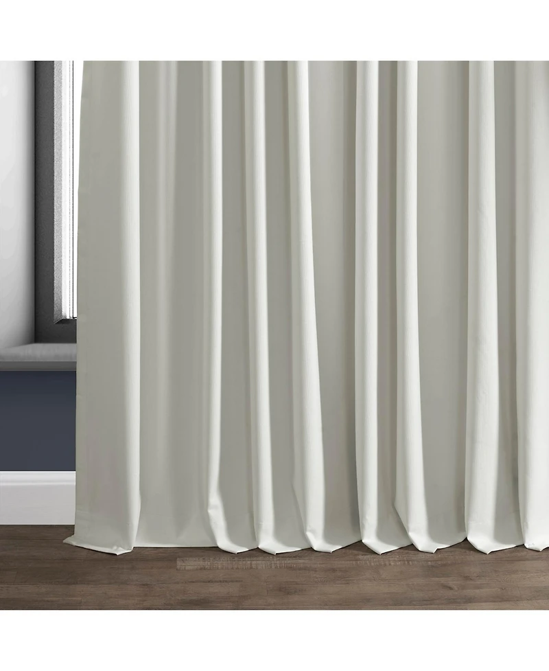 Half Price Drapes Off White Extra Wide Performance Linen Hotel Blackout Curtain