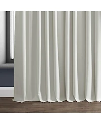 Half Price Drapes Off White Extra Wide Performance Linen Hotel Blackout Curtain