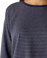 Eileen Fisher Women's Round Neck Cropped Box Top