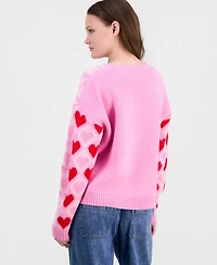 Hooked Up by Iot Juniors' Heart-Knit Charlie Brown Sweater