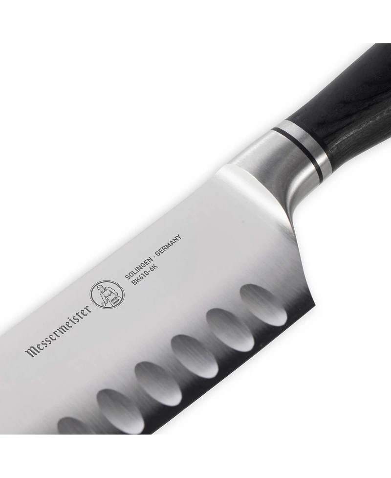 Messermeister Blacksmith Santoku Knife with Kullens / 6.5”