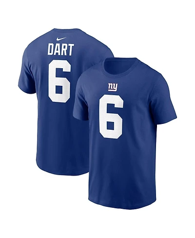 Nike Men's Jaxson Dart Royal New York Giants Name Number T-Shirt