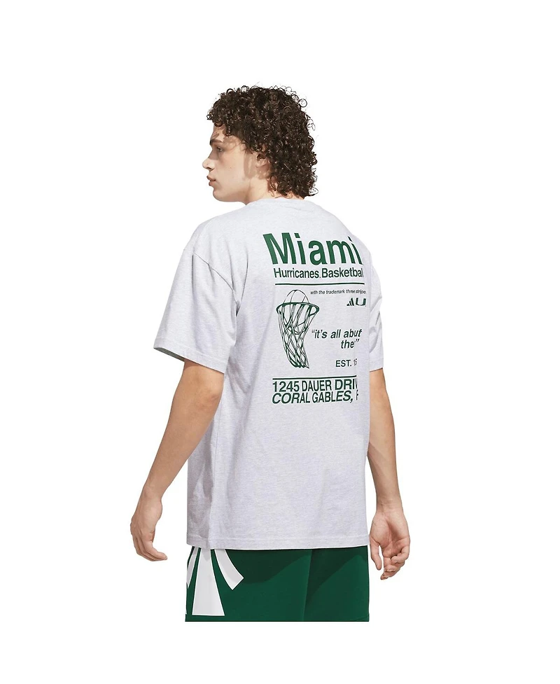 Adidas Men's Gray Miami Hurricanes Off-Court T-Shirt