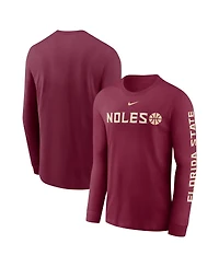 Nike Men's Garnet Florida State Seminoles Basketball Icon Two-Hit Long Sleeve T-Shirt