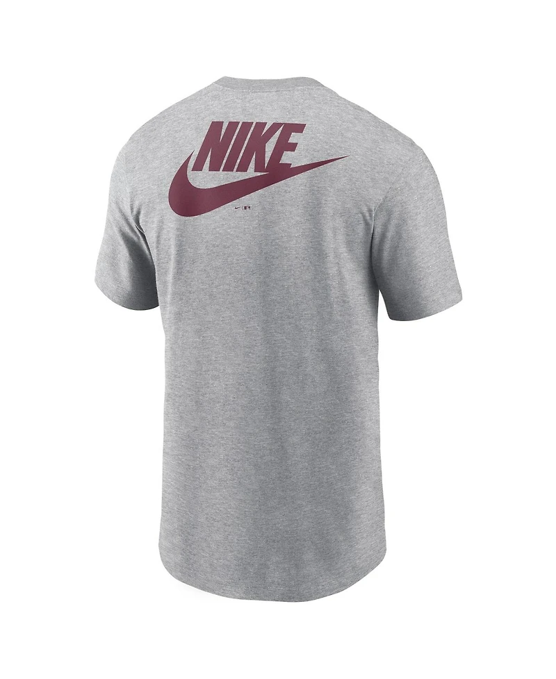 Nike Men's Heather Gray Philadelphia Phillies Cooperstown Collection Large Logo 2-Hit T-Shirt