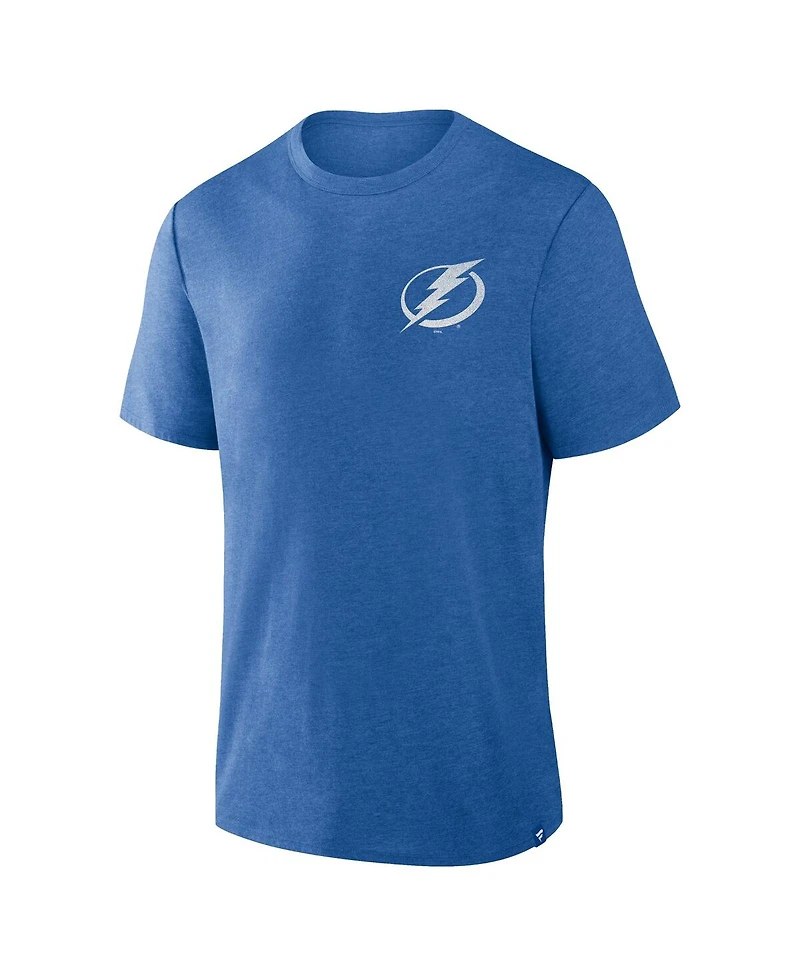 Fanatics Men's Heather Blue Tampa Bay Lightning Fan Lanes Tri-Blend T-Shirt