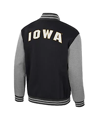 Colosseum Men's Black Iowa Hawkeyes Ambi-Turner Full-Zip Varsity Jacket