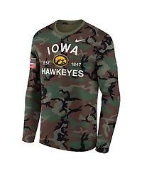 Nike Men's Camo Iowa Hawkeyes 2025 Military Appreciation Legend Dri-fit Long Sleeve T-Shirt