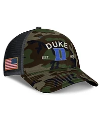 Nike Men's Camo Duke Blue Devils 2025 Military Appreciation Rise Adjustable Trucker Hat