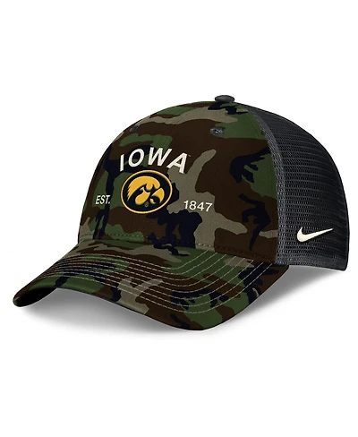 Nike Men's Camo Iowa Hawkeyes 2025 Military Appreciation Rise Adjustable Trucker Hat