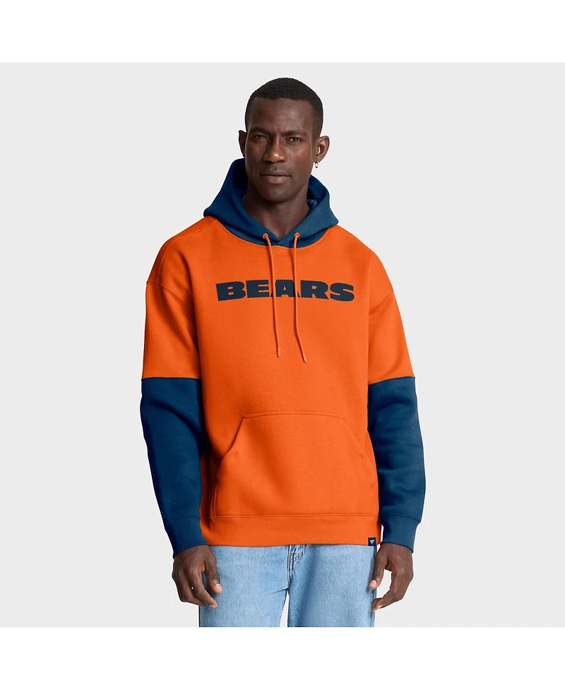Fanatics Men's Orange Chicago Bears Helmet Pullover Hoodie