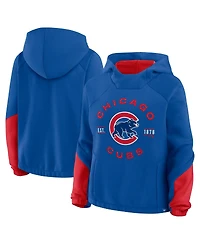 Fanatics Women's Royal Chicago Cubs Oversized Time to Win Pullover Hoodie