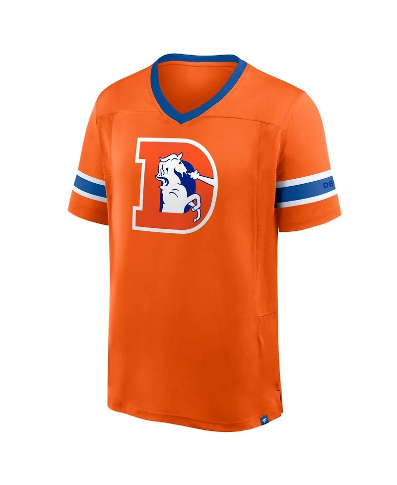 Fanatics Men's Orange Denver Broncos Hometown Premium Hashmark V-Neck T-Shirt