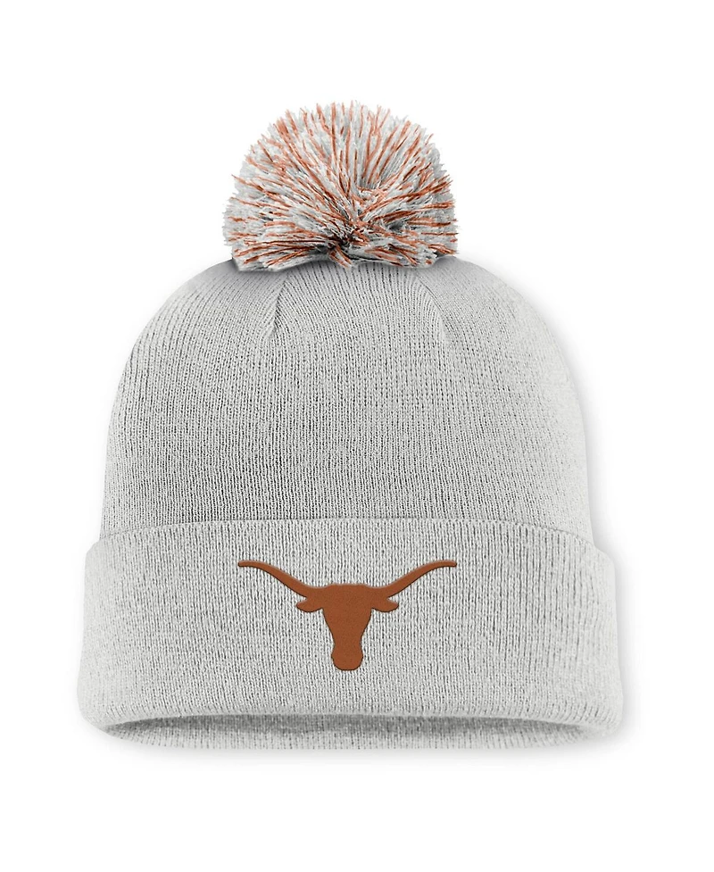 Nike Men's Gray Texas Longhorns Primetime Peak Campus Cuffed Pom with Knit Hat