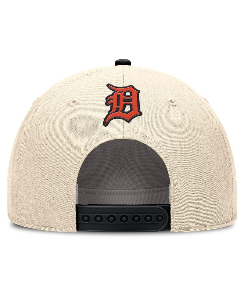 Nike Men's Natural/Black Detroit Tigers Cooperstown Collection Rise Adjustable Hat