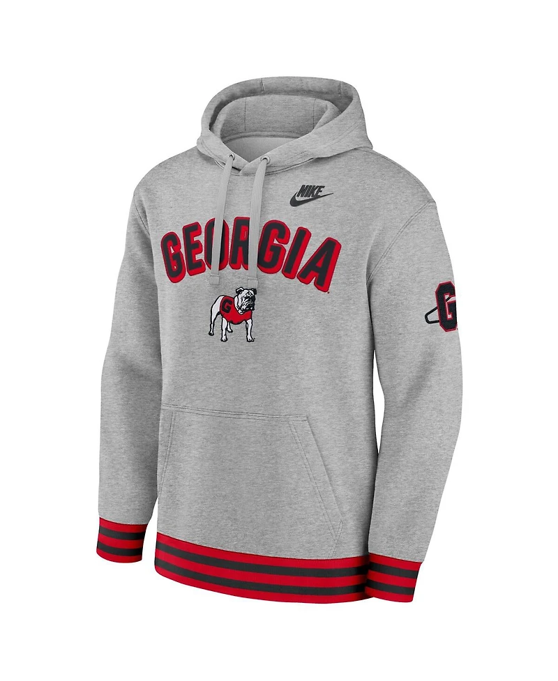 Nike Men's Heather Gray Georgia Bulldogs Legacy Retro Pullover Hoodie