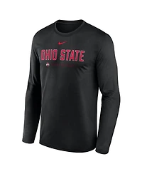 Nike Men's Black Ohio State Buckeyes 2025 Courtside Basketball Shootaround Legend Dri-fit Long Sleeve T-Shirt