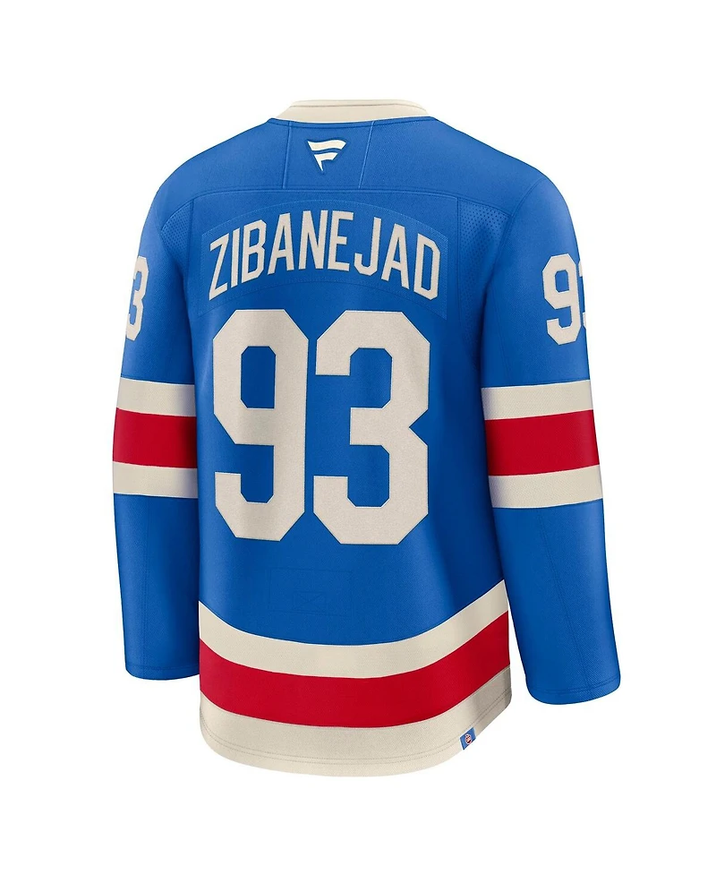 Fanatics Men's Mika Zibanejad Blue New York Rangers Centennial Premium Jersey