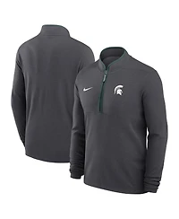 Nike Men's Anthracite Michigan State Spartans Courtside Victory Dri-fit Half-Zip Pullover Sweatshirt