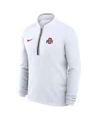 Nike Men's White Ohio State Buckeyes Courtside Victory Dri-fit Half-Zip Pullover Sweatshirt