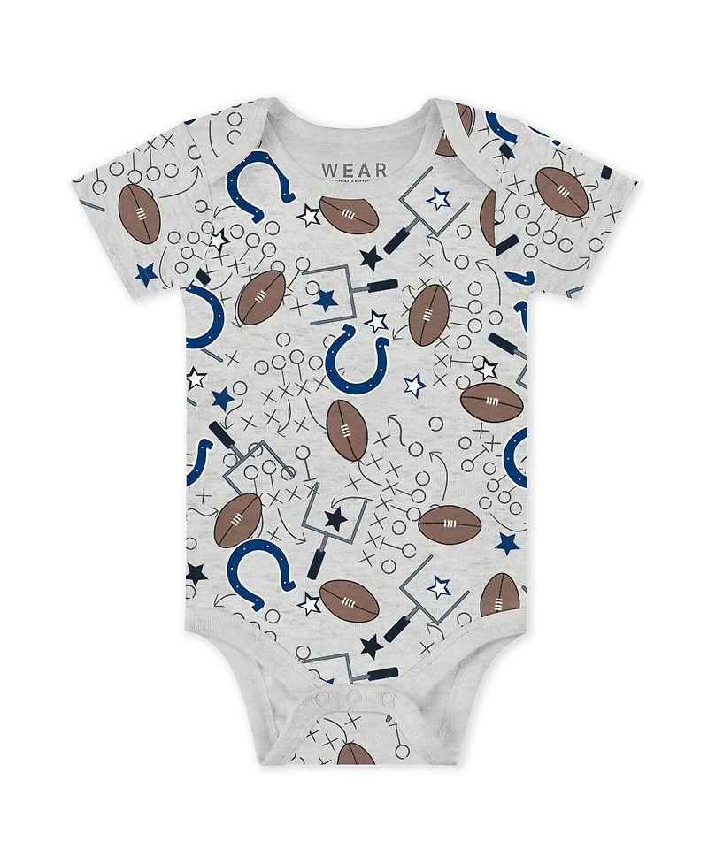 Wear by Erin Andrews Baby Boys and Girls Newborn 3-Piece Indianapolis Colts Turn Me Around Bodysuits Pant Set